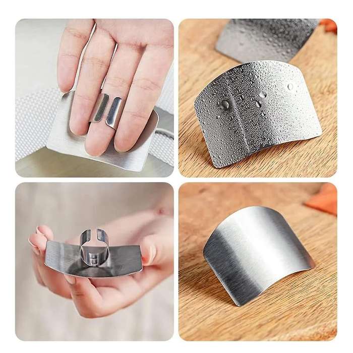 Stainless Steel Finger Hand Protector, Stainless Steel Finger Guard for Cutting Food, Finger Shield