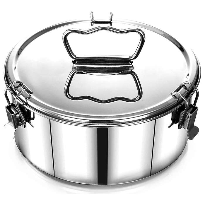 Stainless Steel Flan Mold with Lid and Easy Lift Handle, Accessories for 6, 8 Qt Baking, 2-qt Cake