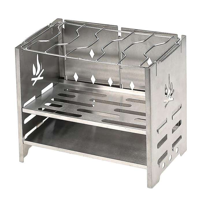 Stainless Steel Foldable Stove Portable Outdoor Camping Stove Picnic Bbq Grill Backpacking Stove