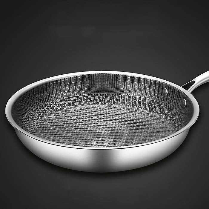 Stainless Steel Frying Pan Non-Stick Pot Cookware 28cm Fried Steak Pot Saucepan Single-Sided Honeyco