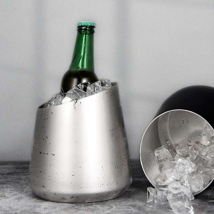 Stainless Steel Ice Bucket Champagne Bucket Bar Ktv Ice Bucket Household Beer Bucket Decorative Orn
