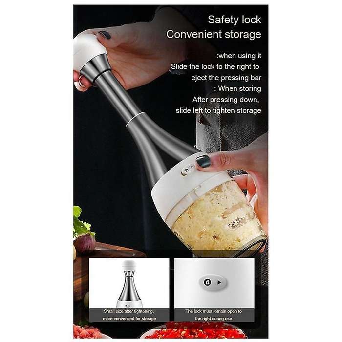 Stainless Steel Household Smashing Garlic Manual Garlic Masher Whipping Cutting Pressing and Pulling