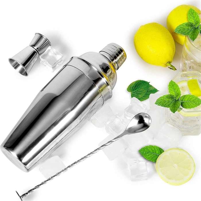 Stainless Steel Mixer, Barware, Cocktail Glasses, European Bar Supplies Three-Piece Set