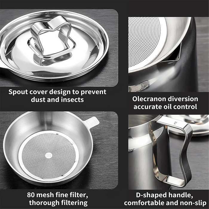 Stainless Steel Oil Filter Pot, 304 Stainless Steel Large Capacity Versatile Oil Filter , Oil Filter