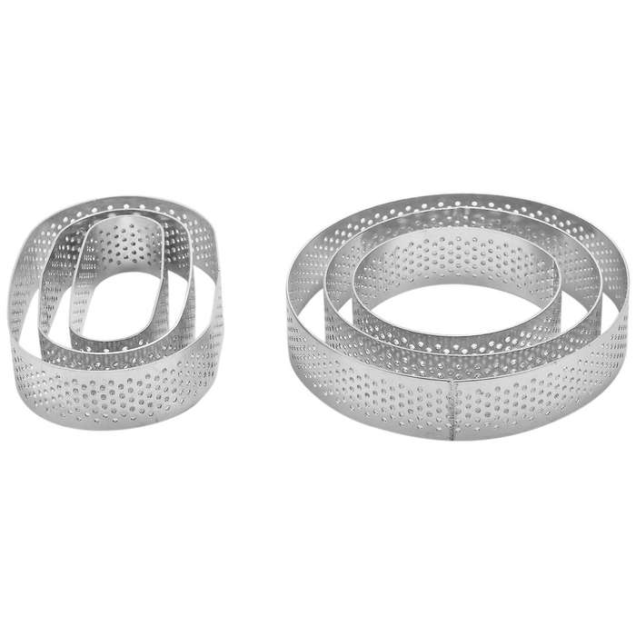 Stainless Steel Perforated Tart Rings,heat-resistant Porous Cake Mousse Molds,non-stick Bottom Towe