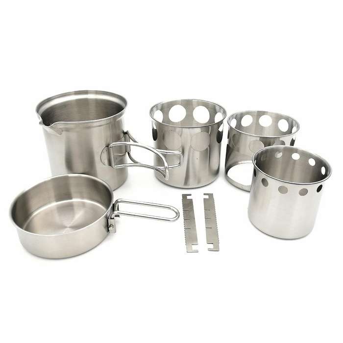 Stainless Steel Outdoor Cooking Kettle, Light and Compact Camping Camp, Hiking Picnic