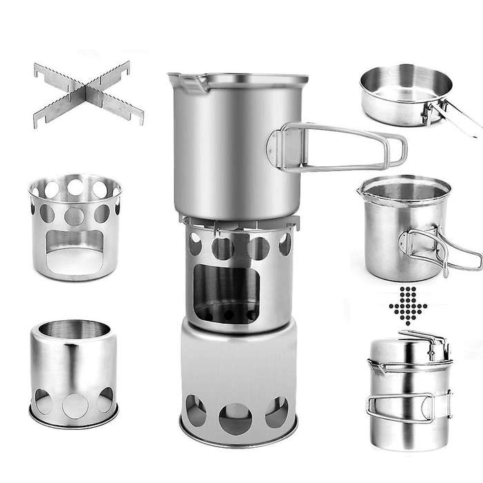 Stainless Steel Outdoor Cooking Kettle, Light and Compact Camping Camp, Hiking Picnic
