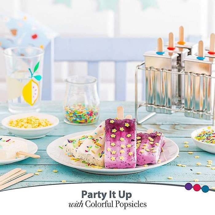 Stainless Steel Popsicle Molds Rust-Resistant Popsicle Maker Set Popcical Mold with Tray- Cleaning B