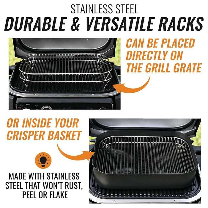 Stainless Steel Rack Set for Ninja Woodfire Outdoor Grill and Smoker