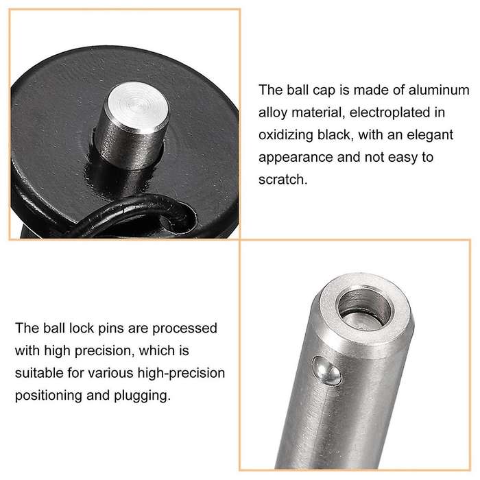 Stainless Steel Quick Release Pin 6mm Diameter Ball Locking Pin with Push Button Lanyard Cable Usab