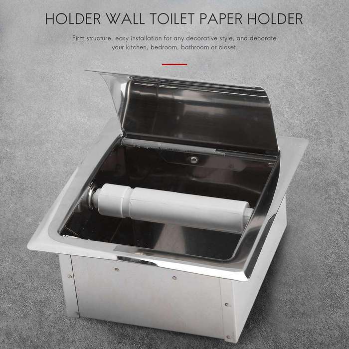 Stainless Steel Recessed Toilet Paper Holder Wall Toilet Paper Holder,Modern Style Toilet Paper Hol