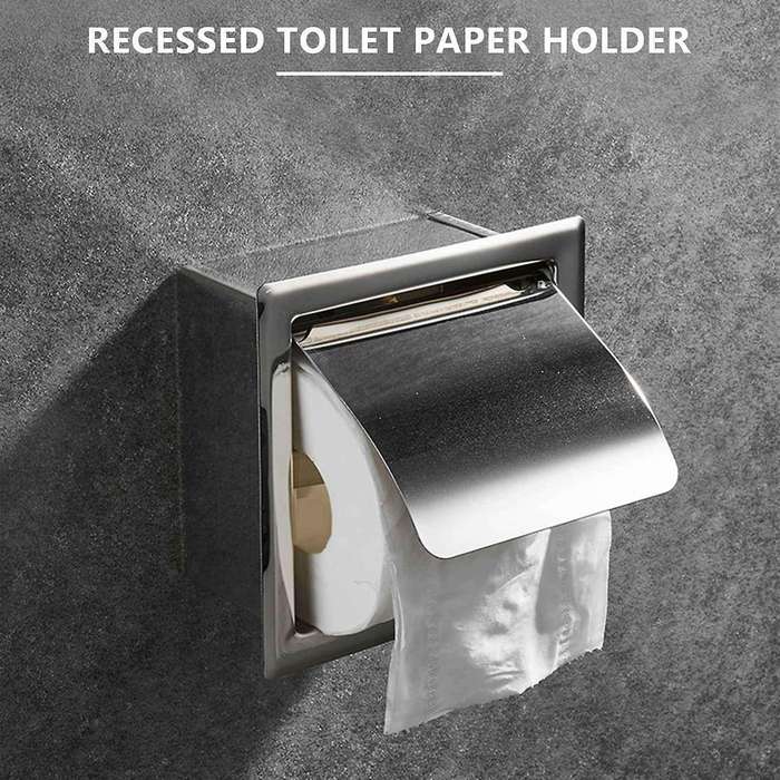 Stainless Steel Recessed Toilet Paper Holder Wall Toilet Paper Holder,Modern Style Toilet Paper Hol