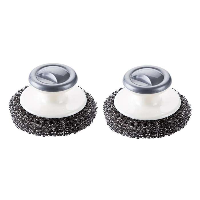 Stainless Steel Scrubber with Handle, Heavy Duty Pot Scrubbers Dish Scrubber Cleaning Brush Wash for