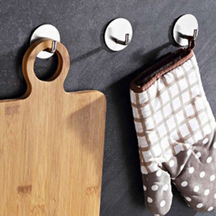 Stainless Steel Single Hook Perforated Bathroom Coat Hook Storage Wall Towel Hook Kitchen Hook Black