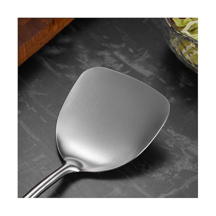 Stainless Steel Spatula for Carbon Steel, Stainless Steel Wok Spatula Metal, Wok Tools Set, Wooden H