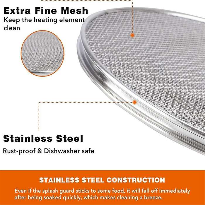 Stainless Steel Splatter Shield for FG550/BG500A/DG551 Removable Oil Splash Guard Indoor Grill Splas