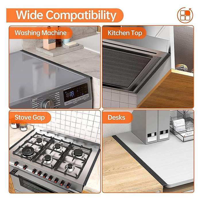 Stainless Steel Stove Space Covers, Kitchen Stove Counter Space Filler, Range Trim Kit Stove Guard C