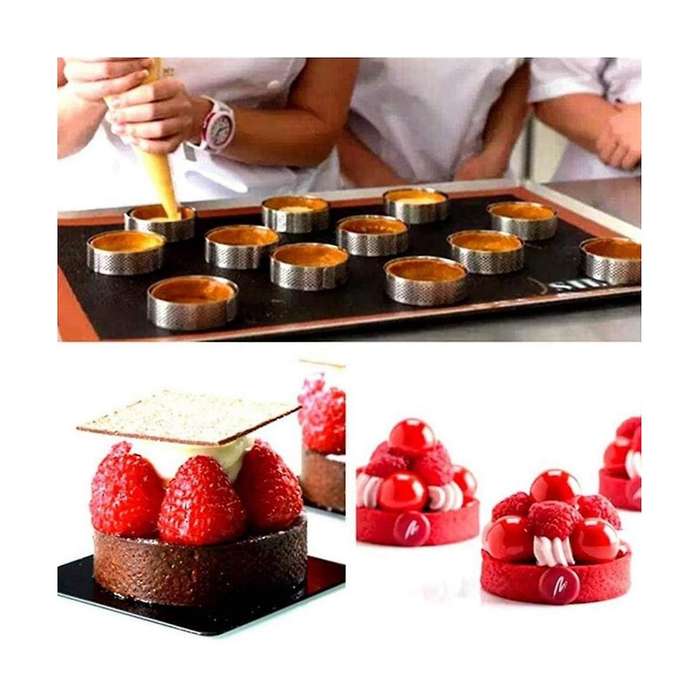 Stainless Steel Tart Ring, Heat-resistant Perforated Cake Mousse Ring, Round Ring Baking Tools
