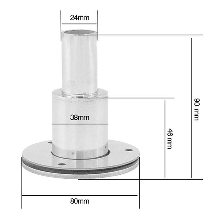 Stainless Steel Thru Hull Exhaust Fittings for 24mm Tube Pipe Socket Hardware,for Parking Heaters T