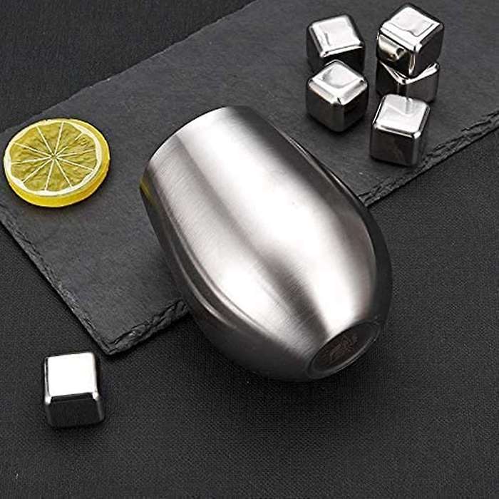Stainless Steel Unbreakable Wine Glasses- Set of 4 Wine Glasses, Portable Wine Tumbler, for Outdoor
