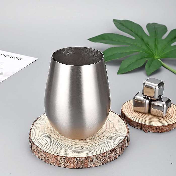 Stainless Steel Unbreakable Wine Glasses- Set of 4 Wine Glasses, Portable Wine Tumbler, for Outdoor