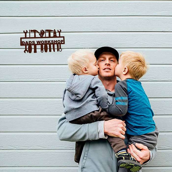 Stainless Steel Workshop Pendant Dad Workshop Wall Hanging Decor Fathers Day Gift for Workshop Main