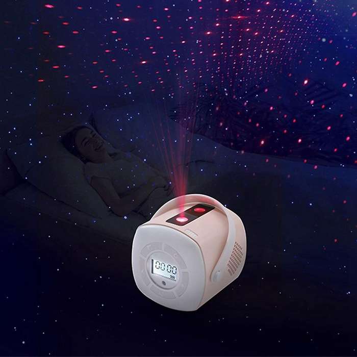 Star Clock Projection Lamp USB Rechargeable Bedroom Bedside Party Atmosphere LED Projection Digital