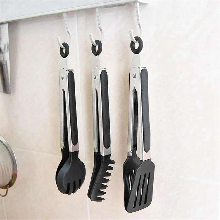 Steel Silicone Kitchen Tongs Bbq Clip Salad Cooking Tool Food Serving Tongs Kitchen Appliance Parts