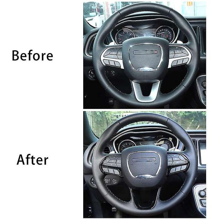 Steering Wheel Cover Interior Trim for Charger 2015-2020 Durango Grand SRT8 2014-2020, Black