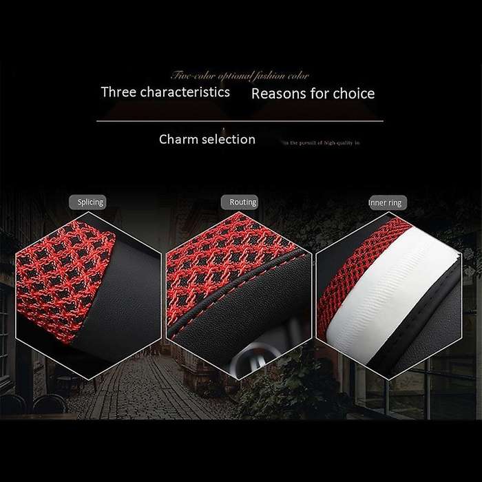 Steering Wheel Cover Universal 15 Inch Microfiber Leather Breathable Anti-Slip,Warm in Winter and Co