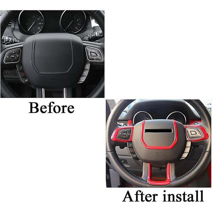 Steering Wheel Decorative Strips Cover Trim Stickers for Range Evoque Accessories 2012-2019 Red