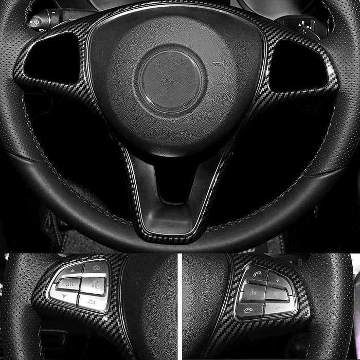 Steering Wheel Panel Cover Trim for Mercedes Benz W213 W205 X253 C E Glc 2014-2017 (carbon Fiber Te