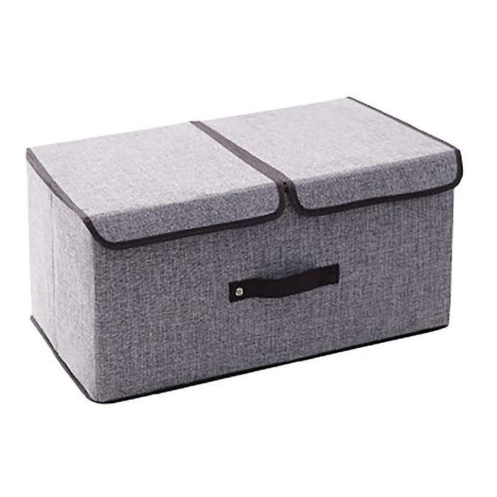 Storage Bins with Lids Foldable Storage Bins Basket Closet with Handle for Shelf Double Lids Stackab