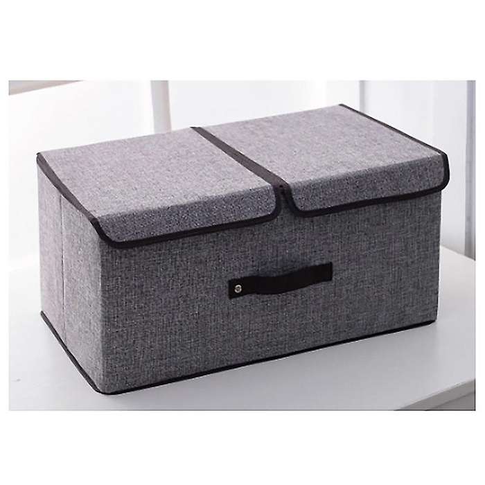 Storage Bins with Lids Foldable Storage Bins Basket Closet with Handle for Shelf Double Lids Stackab