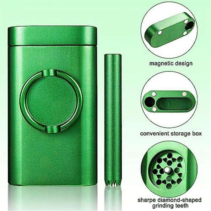 Storage Case with Mini Grinder All-In-One, Portable Storage Box Grinder for Travel