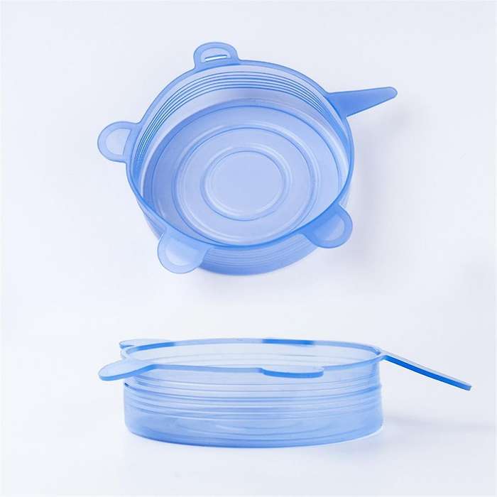 Stretchable Silicone Lids 6-Pack for Food Storage - Seal in Flavors, Keep Food and Reduce Waste