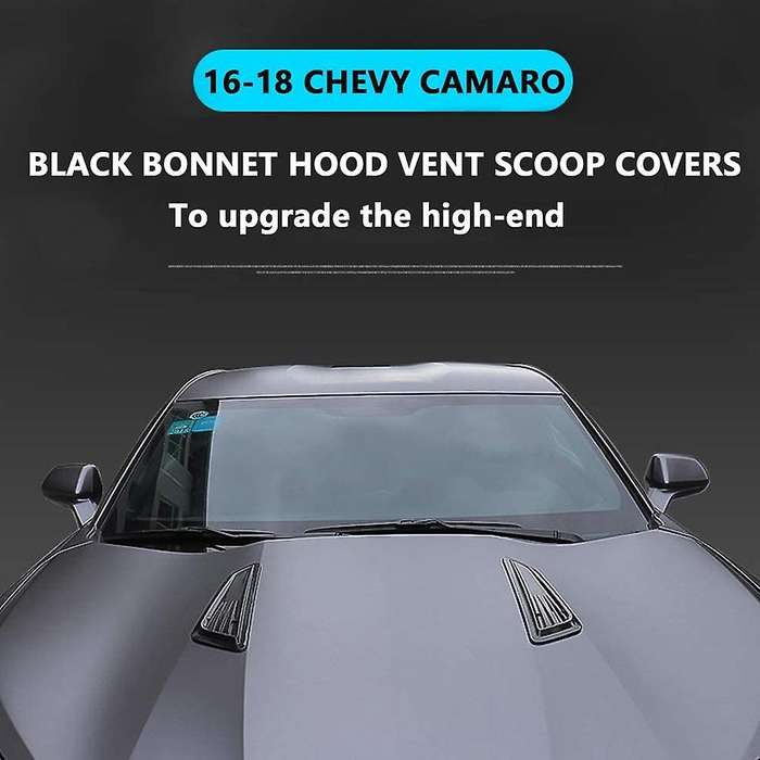 Style Gloss Black Bonnet Hood Vent Scoop Covers for 2016-2018 1LT 2LT- 2016-2018