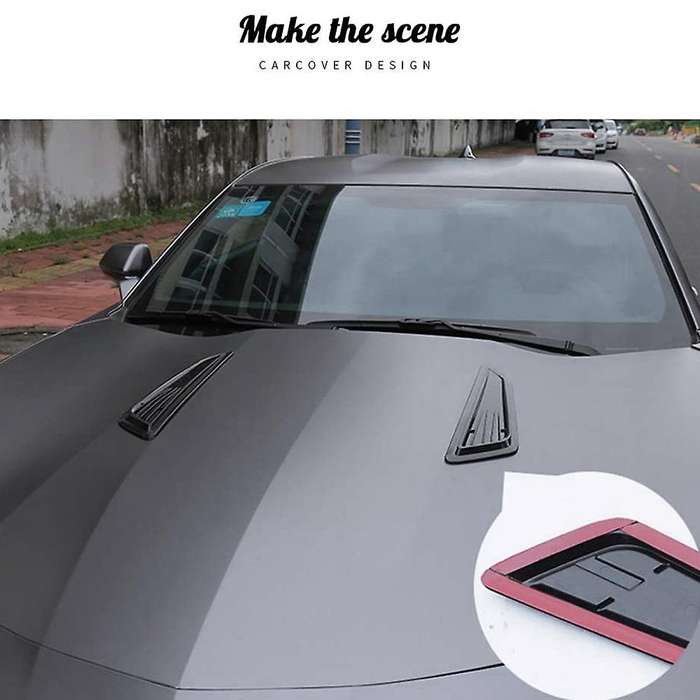 Style Gloss Black Bonnet Hood Vent Scoop Covers for 2016-2018 1LT 2LT- 2016-2018