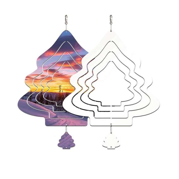 Sublimation Wind Spinner Blanks 10 Inch Shaped,4 Pcs 3d Double Sided Metal Wind Spinners for Yard G