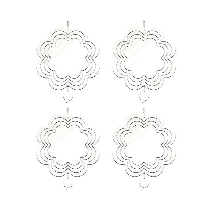 Sublimation Wind Spinner Chime Blanks, 4 Pack 10 Inch 3d Double Sided Wind Spinners for Indoor Outd