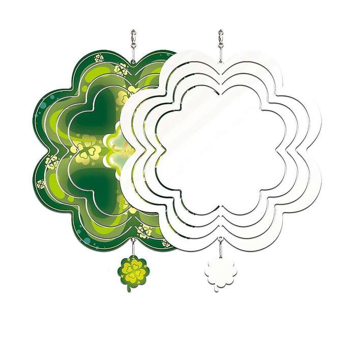 Sublimation Wind Spinner Chime Blanks, 4 Pack 10 Inch 3d Double Sided Wind Spinners for Indoor Outd