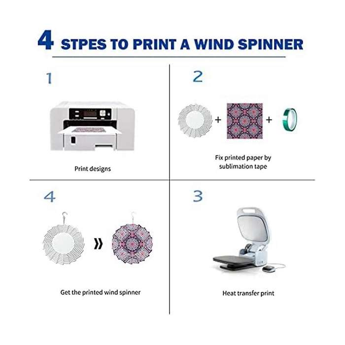 Sublimation Wind Spinner Blank,4pack 10inch Wind Spinner Hanging 3d Aluminum Double Sided Sublimati