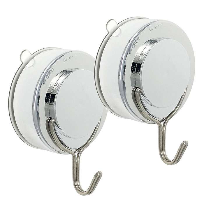Suction Hook 2 Pack Vacuum Stainless Steel Suction Cup Hooks,Triple Hooks Wall Hook,Bath Towel Hook