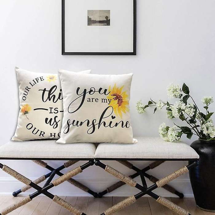 Summer Pillow Covers Daisy Floral Decorative Throw Pillow Cover for Couch,Spring Summer Pillow Case