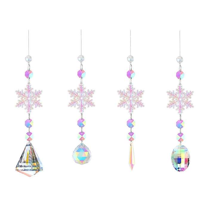 Sun Catchers Indoor Window Snowflakes Hanging Crystal Suncatcher Prism Ball Rainbow Suncatcher Snowf