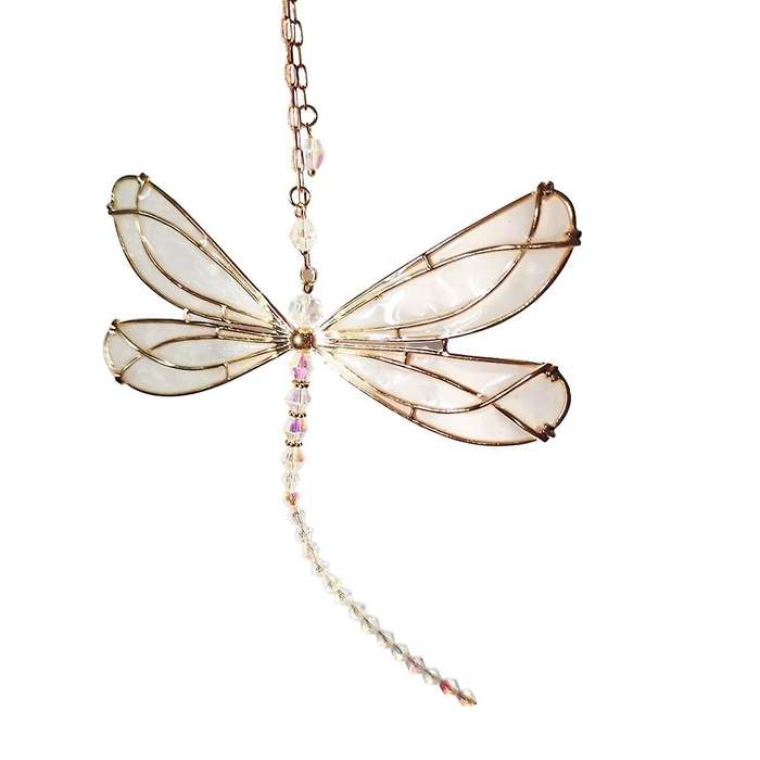 Suncatcher Dragonfly, Small Dazzle Fly Dragonfly Sun Catcher with Crystals,Rainbow Maker Pendant Win