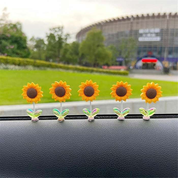 Sunflower Flower Car Decorations, Car Spring Decorations, Cute Flower Car Interior Decoration Suppl