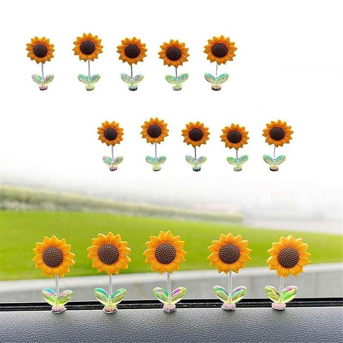Sunflower Flower Car Decorations, Car Spring Decorations, Cute Flower Car Interior Decoration Suppli
