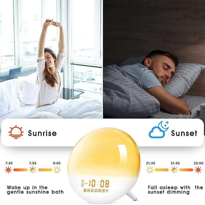 Sunrise Alarm Clock, Wake Up Light for Bedrooms, Digital Smart Alarm Clock for Heavy Sleepers, Night