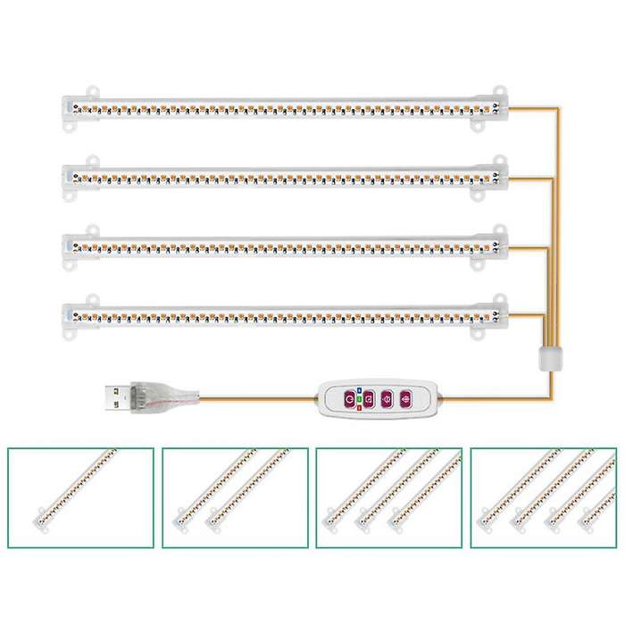 Sunlight Plant Grow Light Full Spectrum LED Grow Light Strips 5V Dimmable Plant Growing Lamp with Ti